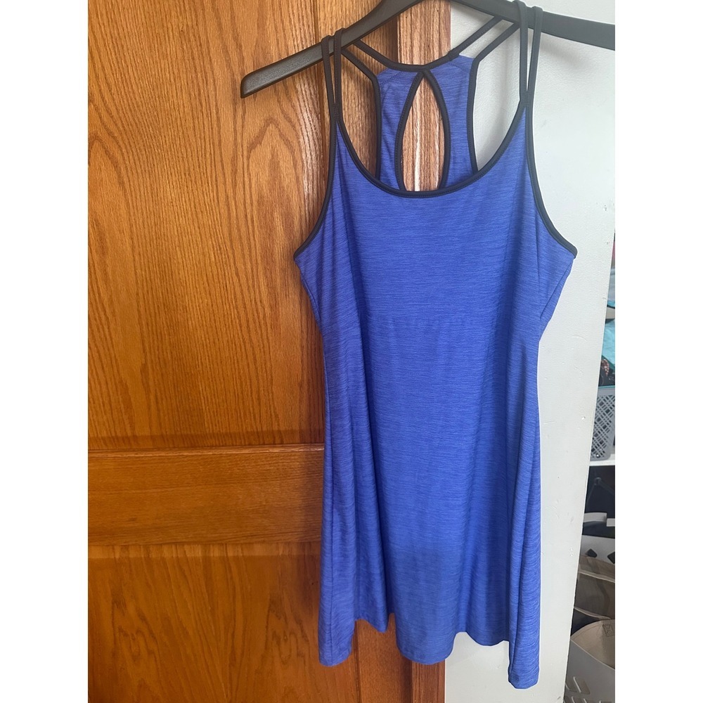 Kyodan Women Blue Space Dye Racerback Active Dress Strappy Keyhole Athletic